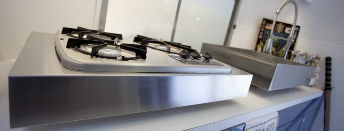 airstream custom countertop modern sink contemporary range