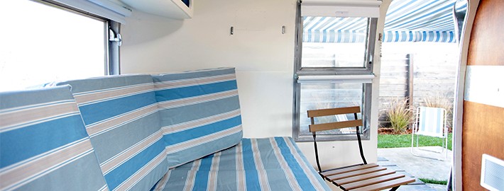 autocamp airstream sofa bed living